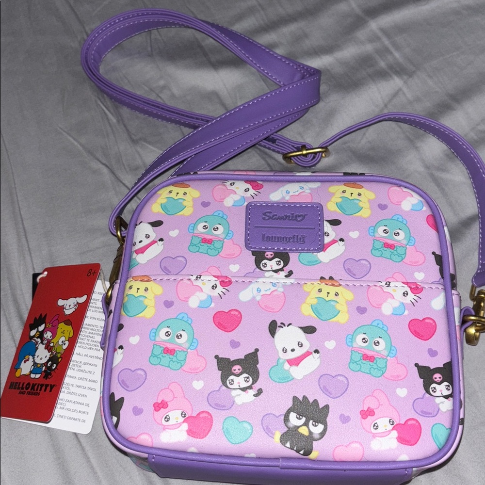 Sanrio Loungefly hello kitty & friends heart kawaii eyes crossbody bag - Picture 5 of 5